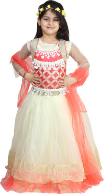 

Crazeis Girl's Midi/Knee Length Party Dress(White, Sleeveless