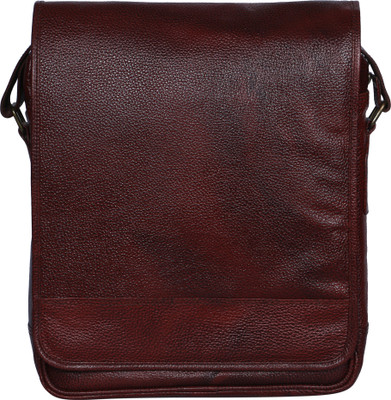 

R Stylist Men & Women Formal Brown Genuine Leather Sling Bag