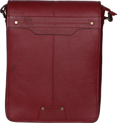 

R Stylist Men & Women Red Genuine Leather Sling Bag