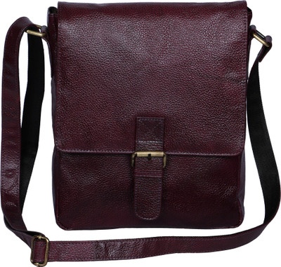 

R Stylist Men & Women Purple Genuine Leather Sling Bag