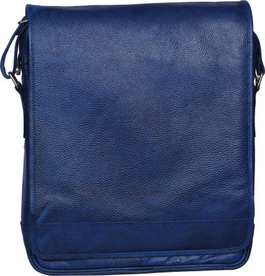 

R Stylist Men & Women Formal Blue Genuine Leather Sling Bag