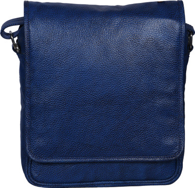 

R Stylist Men & Women Blue Genuine Leather Sling Bag