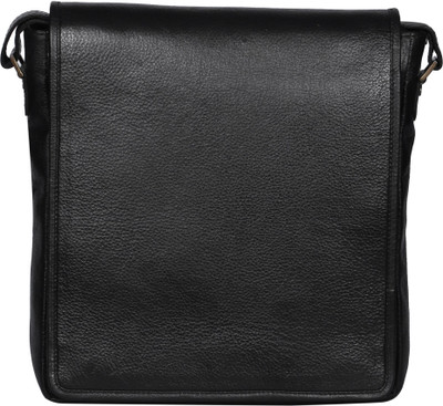 

R Stylist Men & Women Formal Black Genuine Leather Sling Bag