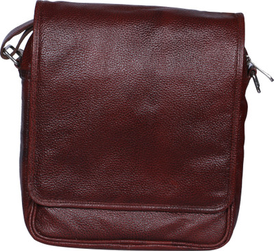 

R Stylist Men & Women Formal Brown Genuine Leather Sling Bag
