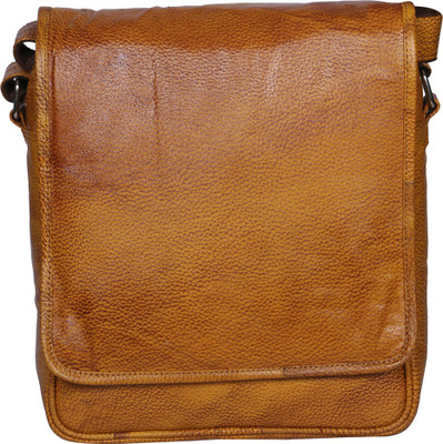 

R Stylist Men & Women Formal Yellow Genuine Leather Sling Bag