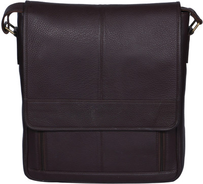 

R Stylist Men & Women Brown Genuine Leather Sling Bag