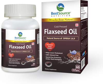 

BestSource Nutrition Flaxseed Oil Softgels, Right mix of Essential Fats(60 No)
