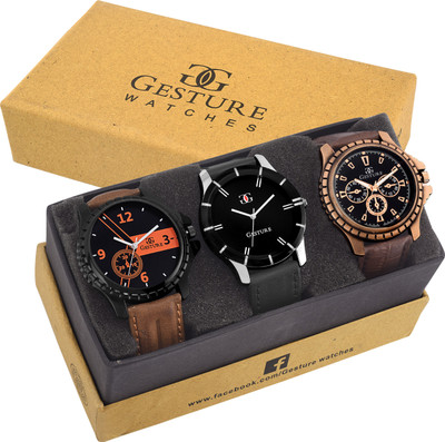 

Gesture 7100-Exclusive Combo Elegant Watch - For Men