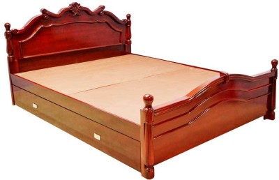 

Zam Zam Furniture Royal - Queen Solid Wood Queen Bed With Storage(Finish Color - Rose wood color)