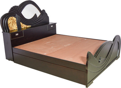 

Zam Zam Furniture Ribbon - Queen Solid Wood Queen Bed With Storage(Finish Color - Walnut color)