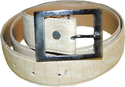 

Aam Shopping Men Casual White Artificial Leather Belt