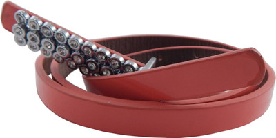

ELS Women Casual, Party Maroon Artificial Leather, Synthetic Belt