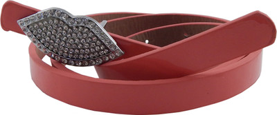 

ELS Women Casual, Party Maroon Artificial Leather, Synthetic Belt