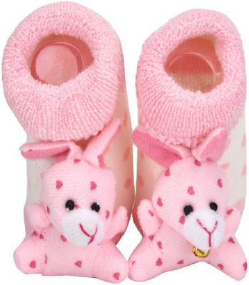 

GoodStart Pink & White Fancy Booties Cum Socks For Infants Booties(Toe to Heel Length - 11 cm Pink & White)