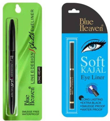 

Blue Heaven black soft kajal with sketch liner(Set of 2)