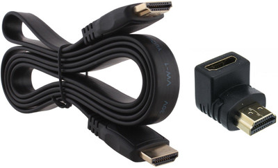 

ReTrack Flat 1.5MTR HDMI TO HDMI With Male To Female Connector HDMI Cable(Compatible with HDTV, Blue-Ray, Set Top Box, TV, VCR, Black)