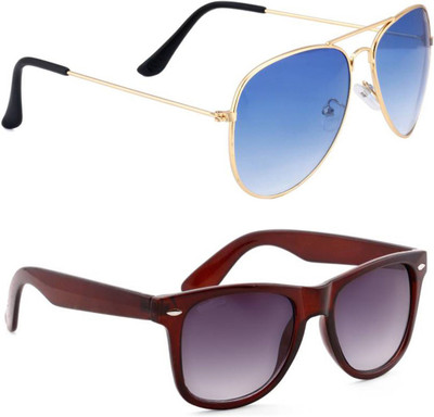 

Elgator Aviator, Wayfarer Sunglasses(Brown, Blue
