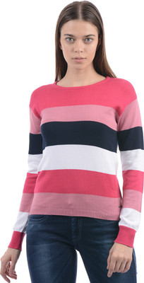 

Pepe Jeans Striped Women's Round Neck White, Pink T-Shirt