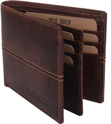 

Hidestitch Men Casual Brown Genuine Leather Wallet(9 Card Slots), Dark brown-05