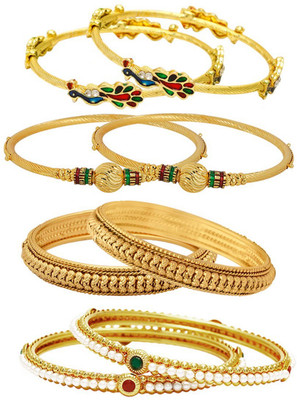 

Jewels Galaxy Alloy Bangle Set(Pack of 8), Multicolor