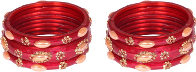 NMII Glass Zircon Bangle Set(Pack of 6)
