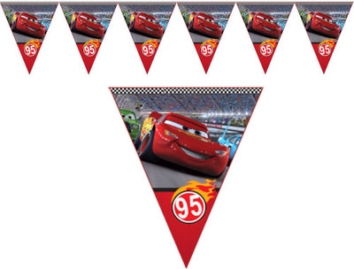 PARTY PROPZ CAR BIRTHDAY DECORATION/ PENNANT BANNER 8 FT SET OF 1/CAR PARTY SUPPLIES Pennant Banner(8 ft, Pack of 1)