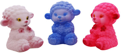 

Smiles Creation 3 Pc Cute Hand Held Sheep Chu-Chu Toy with Light Weight Toys for Kids Bath Toy(Multicolor)