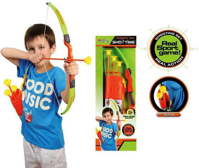 

Smiles Creation Shooting Archery Bow and Arrow Toy Set with 3 Suction Arrows & Quiver Toys for Kids Board Game