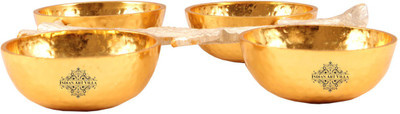 

IndianArtVilla Aluminium Set of 4 Bowl with Bough Design Handle Aluminium Bowl Set(Silver, Pack of 4)