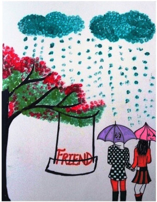 

RMantra Hand Painted with Cotton Buds Greeting Card(White, Pack of 1)