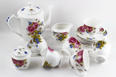 

Swagger Fine Bone China tea set Bone China(Multicolor, Pack of 15)