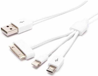 

VibeX ™ Multiple Charging Cable with 8 Pin Lighting / Micro USB / Type C USB Cable(White)