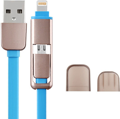 

Wonder World ™ Two-in-One: Hi-speed Lightning Micro USB to Standard Type A Male Cord Sync & Charge Cable(Blue)