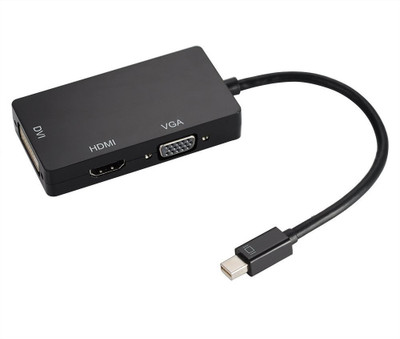 Cables Kart 3-in-1 Adapter Mini DisplayPort to HDMI/DVI/ VGA Cable(Black)