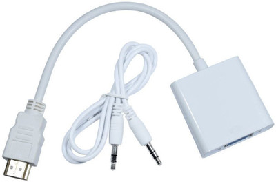 

Cables Kart HDMI Male to VGA Female Cable Adapter with Audio VGA Cable(Compatible with Mobile, Laptop, Tablet, Mp3, Gaming Device, White)