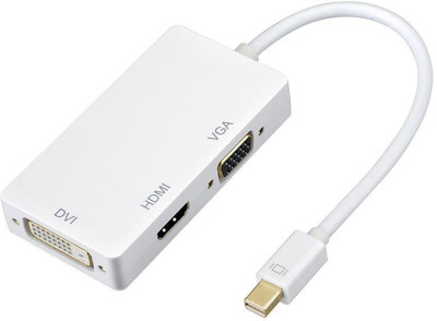 

Cables Kart 4-in-1 Mini DisplayPort (Thunderbolt) to HDMI, DVI, VGA Cable(White)