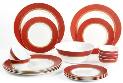 

Laopala Sovrana Pack of 19 Dinner Set(Opalware)