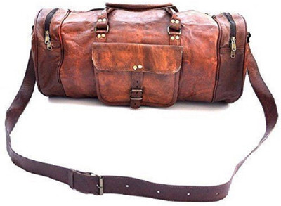 

Anshika International (Expandable) real leather genuine travel bag Travel Duffel Bag(Brown)