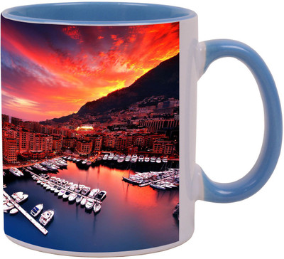 

Arkist monaco Blue Ceramic Mug(340 ml), Multicolor