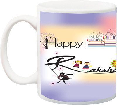 

ME&YOU Raksha Bandhan Gift for Brother/ Bro/ Bhai; Rakhi Design In Beautiful Tree And Leafs Printed Ceramic Mug(325 ml), Multicolor