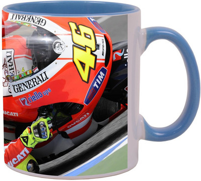 

Arkist valentino rossi ducati bike motogp world champ Blue Ceramic Mug(340 ml), Multicolor