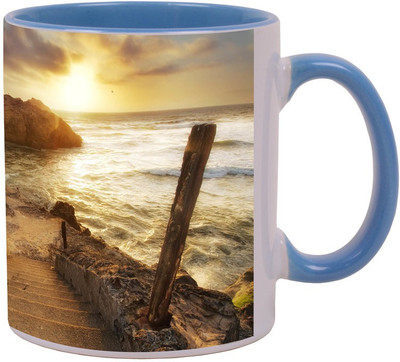 

Arkist the sutro baths ruins Blue Ceramic Mug(340 ml), Multicolor