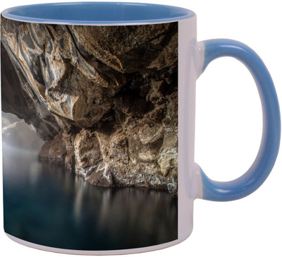 

Arkist grjotagja cave thermal spring iceland Blue Ceramic Mug(340 ml), Multicolor
