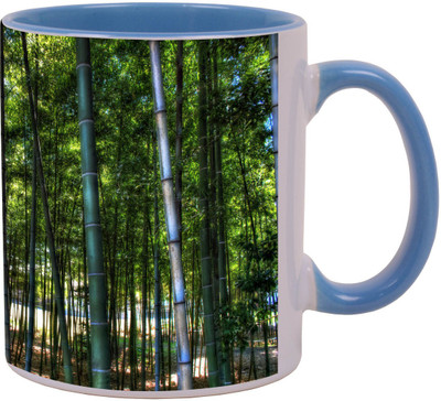 

Arkist inside the bamboo forest Blue Ceramic Mug(340 ml), Multicolor