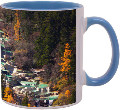 

Arkist huanglong sichuan china Blue Ceramic Mug(340 ml), Multicolor