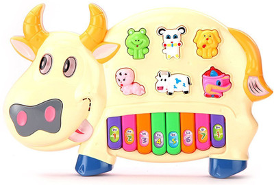 

Smiles Creation Funny Musical Cow Educational Piano Keyboard Toy for Kids(Multicolor)