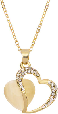 FreshVibes Gold Plated Heart Pendant Necklace for Women - Love Pendent Short Chain Gold-plated Plated Alloy Necklace FreshVibes Gold Plated Heart Pendant Necklace for Women - Love Pendent Short Chain Gold-plated Plated Alloy Necklace