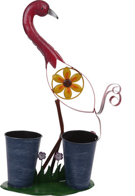 

Wonderland Bird With Pot Plant Container(Metal, External Height - Planter 1 -55 cm), Pink