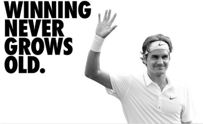

Spirit Of Sports - Tennis Legend Roger Federer - Inspirational Quote - "Winning Never Grows Old" - Large Premium Quality Poster (24 x 34 inches) For Gym, Home Or Office Paper Print(34 inch X 24 inch, Rolled)
