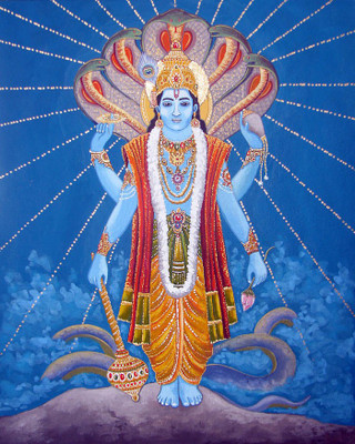 

vishnu ji Bhagwan poster on fine art paper 13x19 Fine Art Print(19 inch X 13 inch, Rolled)